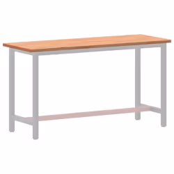 vidaXL Workbench Top Wooden Work Top Tool Office Table Top Solid Wood Beech - 150 x 55 x 2.5 cm - Additional view 2
