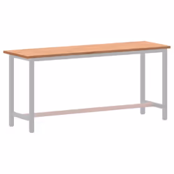 vidaXL Workbench Top Wooden Work Top Tool Office Table Top Solid Wood Beech - 180 x 55 x 2.5 cm