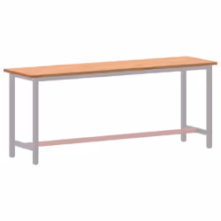vidaXL Workbench Top Wooden Work Top Tool Office Table Top Solid Wood Beech - 200 x 55 x 2.5 cm - Additional view 2