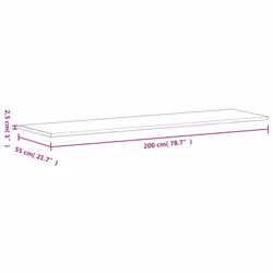 vidaXL Workbench Top Wooden Work Top Tool Office Table Top Solid Wood Beech - 200 x 55 x 2.5 cm - Additional view 7