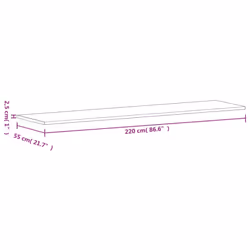 vidaXL Workbench Top Wooden Work Top Tool Office Table Top Solid Wood Beech - 220 x 55 x 2.5 cm - Additional view 3