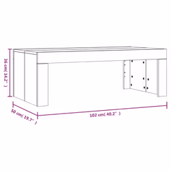 vidaXL Coffee Table Side Table End Table Sofa Table White Engineered Wood - smoked oak - Additional view 3
