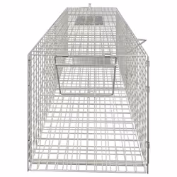 vidaXL Animal Trap Humane Rat Trap Cat Cage Trap Animal Cage Galvanised Iron