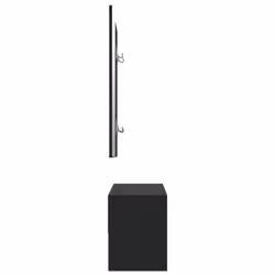 vidaXL Hallway Furniture Set Shoe Bench Coat Hanger Black Engineered Wood - Additional view 4