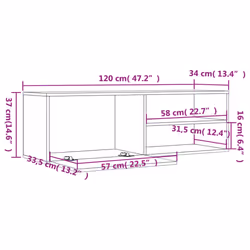 vidaXL TV Cabinet TV Stand Media Cabinet TV Unit Brown Oak Engineered Wood - Additional view 8