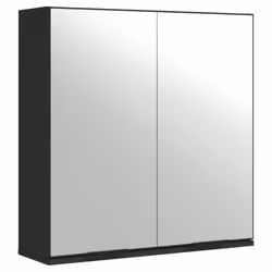 vidaXL Bathroom Mirror Cabinet Wall Mounted Cabinet Black Engineered Wood