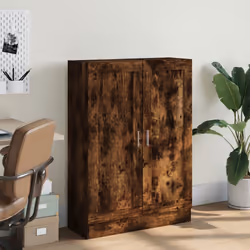 vidaXL Book Cabinet Bookcase Shelf Storage Cabinet Smoked Oak Engineered Wood
