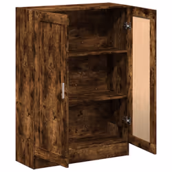 vidaXL Book Cabinet Bookcase Shelf Storage Cabinet Smoked Oak Engineered Wood - Additional view 4