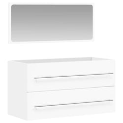 vidaXL Bathroom Cabinet Vanity Unit with Mirror Sink Cabinet Engineered Wood - white