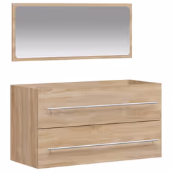 vidaXL Bathroom Cabinet Vanity Unit with Mirror Sink Cabinet Engineered Wood - sonoma oak