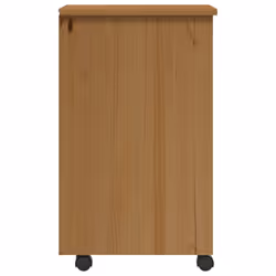vidaXL Rolling Cabinet with Drawers Mobile File Cabinet Solid Wood Pine MOSS - honey brown, 34 x 39 x 65.5 cm - Additional view 4