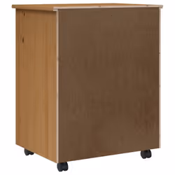 vidaXL Rolling Cabinet Trolley with Drawers Honey Brown Solid Wood Pine MOSS - Additional view 5