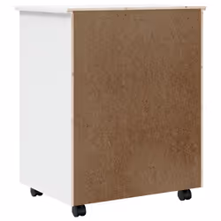 vidaXL Rolling Cabinet with Drawers Mobile File Cabinet Solid Wood Pine MOSS - white, 53 x 39 x 65.5 cm - Additional view 5