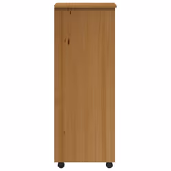 vidaXL Rolling Cabinet Office Cabinet with Drawers White Solid Wood Pine MOSS - honey brown, 34 x 39 x 103 cm - Additional view 4