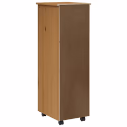 vidaXL Rolling Cabinet Office Cabinet with Drawers White Solid Wood Pine MOSS - honey brown, 34 x 39 x 103 cm - Additional view 5