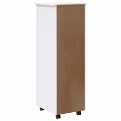 vidaXL Rolling Cabinet Office Cabinet with Drawers White Solid Wood Pine MOSS - white, 34 x 39 x 103 cm - Additional view 5