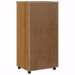 vidaXL Rolling Cabinet Office Cabinet with Drawers White Solid Wood Pine MOSS - honey brown, 53 x 39 x 103 cm - Additional view 5