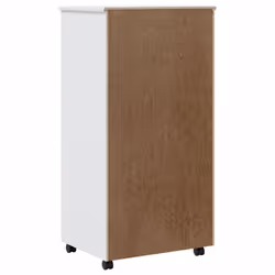 vidaXL Rolling Cabinet Office Cabinet with Drawers White Solid Wood Pine MOSS - white, 53 x 39 x 103 cm - Additional view 5