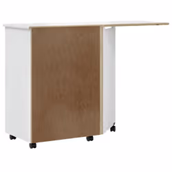 vidaXL Rolling Cabinet with Desk Mobile File Cabinet Solid Wood Pine MOSS - white - Additional view 5