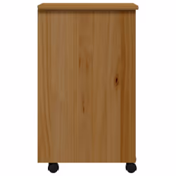 vidaXL Rolling Cabinet Office Cabinet with Drawers Grey Solid Wood Pine MOSS - honey brown - Additional view 4