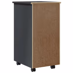 vidaXL Rolling Cabinet Office Cabinet with Drawers Grey Solid Wood Pine MOSS - grey - Additional view 5