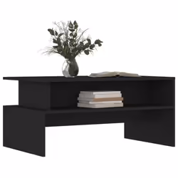 vidaXL Coffee Table Side Table End Table Sofa Table Brown Oak Engineered Wood - black