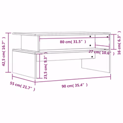 vidaXL Coffee Table Side Table End Table Sofa Table Brown Oak Engineered Wood - black