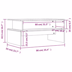vidaXL Coffee Table Side Table End Table Sofa Table Brown Oak Engineered Wood - grey sonoma - Additional view 8