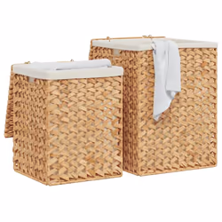 vidaXL Laundry Baskets Storage Basket Laundry Baskets Box 2 pcs Water Hyacinth
