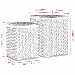 vidaXL Laundry Baskets Storage Basket Laundry Baskets Box 2 pcs Water Hyacinth