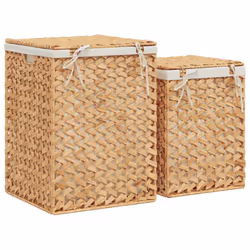 vidaXL Laundry Baskets Storage Basket Laundry Baskets Box 2 pcs Water Hyacinth - Additional view 4