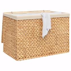 vidaXL Laundry Basket Storage Basket Laundry Bin with 3 Sections Water Hyacinth