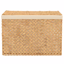 vidaXL Laundry Basket Storage Basket Laundry Bin with 3 Sections Water Hyacinth - Additional view 4