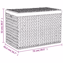 vidaXL Laundry Basket Storage Basket Laundry Bin with 3 Sections Water Hyacinth - Additional view 9