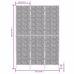 vidaXL Room Divider Folding Balcony Privacy Screen 5-Panel Water Hyacinth - light brown, 122 x 180 cm - Additional view 8