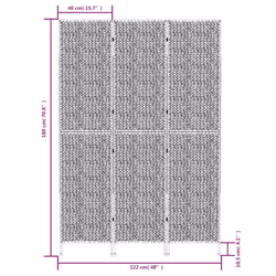 vidaXL Room Divider Folding Balcony Privacy Screen 5-Panel Water Hyacinth - brown, 122 x 180 cm