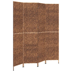 vidaXL Room Divider Folding Balcony Privacy Screen 5-Panel Water Hyacinth - brown, 163 x 180 cm