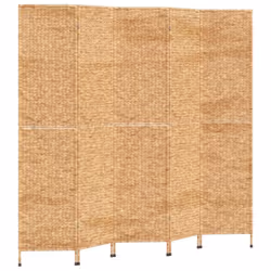 vidaXL Room Divider Folding Balcony Privacy Screen 5-Panel Water Hyacinth - light brown, 205 x 180 cm - Additional view 5