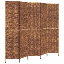 vidaXL Room Divider Folding Balcony Privacy Screen 5-Panel Water Hyacinth - brown, 205 x 180 cm - Additional view 5
