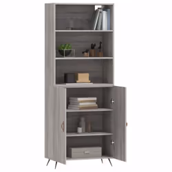 vidaXL Highboard Sideboard Storage Cabinet Cupboard Cabinet Engineered Wood - grey sonoma