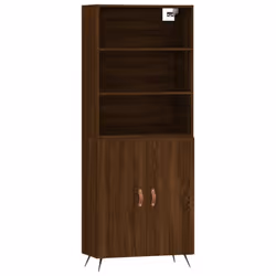 vidaXL Highboard Sideboard Storage Cabinet Cupboard Cabinet Engineered Wood - brown oak