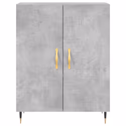 vidaXL Highboard Sideboard Storage Cabinet High Gloss White Engineered Wood - concrete grey, 2 doors - Additional view 5