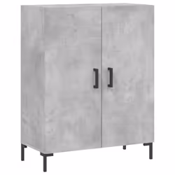 vidaXL Highboard Sideboard Storage Cabinet High Gloss White Engineered Wood - concrete grey, 2 doors - Additional view 6