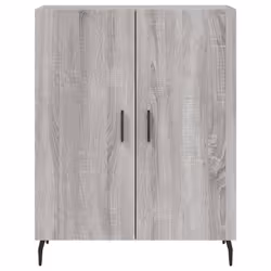 vidaXL Highboard Sideboard Storage Cabinet High Gloss White Engineered Wood - grey sonoma, 2 doors - Additional view 7