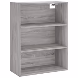 vidaXL Highboard Sideboard Storage Cabinet High Gloss White Engineered Wood - grey sonoma, 2 doors - Additional view 4