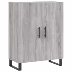 vidaXL Highboard Sideboard Storage Cabinet High Gloss White Engineered Wood - grey sonoma, 2 doors - Additional view 6
