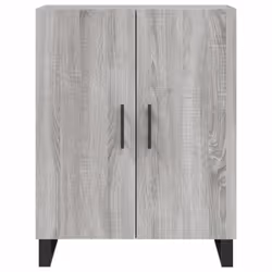 vidaXL Highboard Sideboard Storage Cabinet High Gloss White Engineered Wood - grey sonoma, 2 doors - Additional view 7