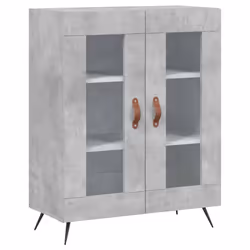 vidaXL Highboard Sideboard Storage Cabinet Cupboard Cabinet Engineered Wood - concrete grey, 2 glass doors - Additional view 6
