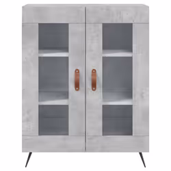 vidaXL Highboard Sideboard Storage Cabinet Cupboard Cabinet Engineered Wood - concrete grey, 2 glass doors - Additional view 7