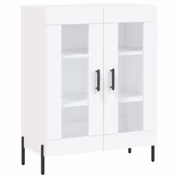 vidaXL Highboard Sideboard Storage Cabinet Home Side Cabinet Engineered Wood - white, 2 glass doors - Additional view 6